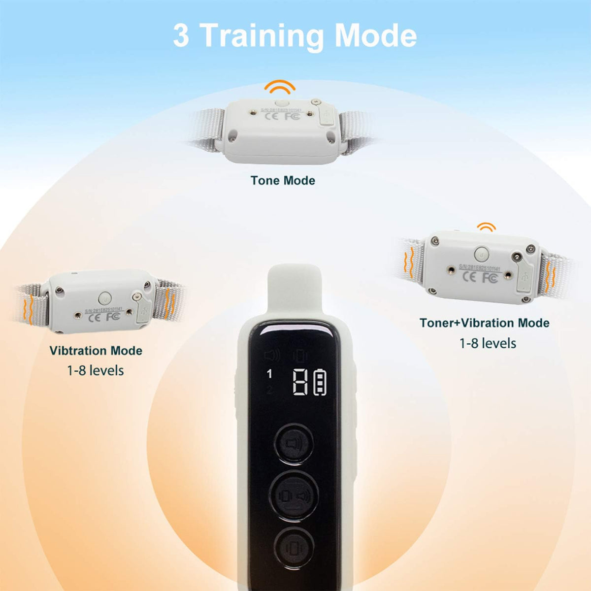 Non-Schock Remote Waterproof Rechargeable Dog Training Collar, Pack of 2 D63080