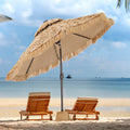 9 ft Solar LED Lights Thatched Tiki Umbrellas W83249