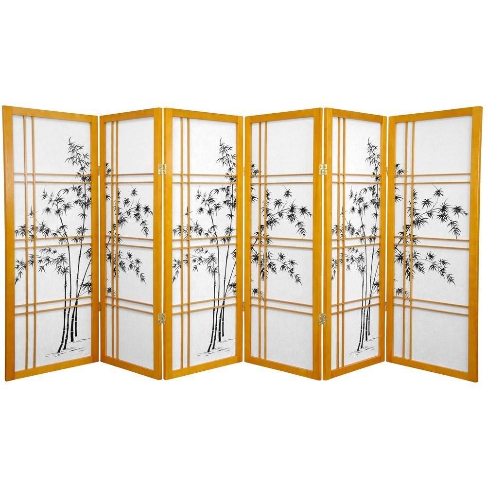 4 ft. Tall Bamboo Shoji Screen - 4 Panel - Black L47474
