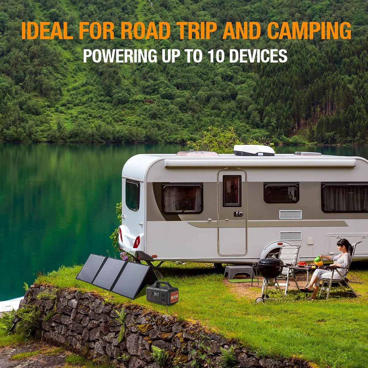 1228Wh LiFePO4 Portable Power Station with 110V/1000W AC Outlets M946584