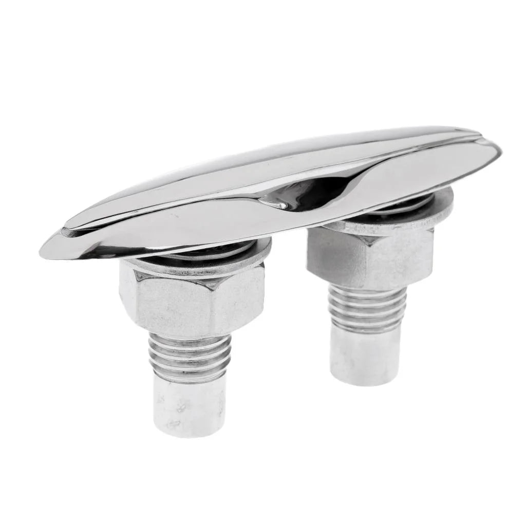 5'' Retractable Boat Marine Stainless Steel Pull up Cleat Flush Mount Lift Hardware Polished U556919