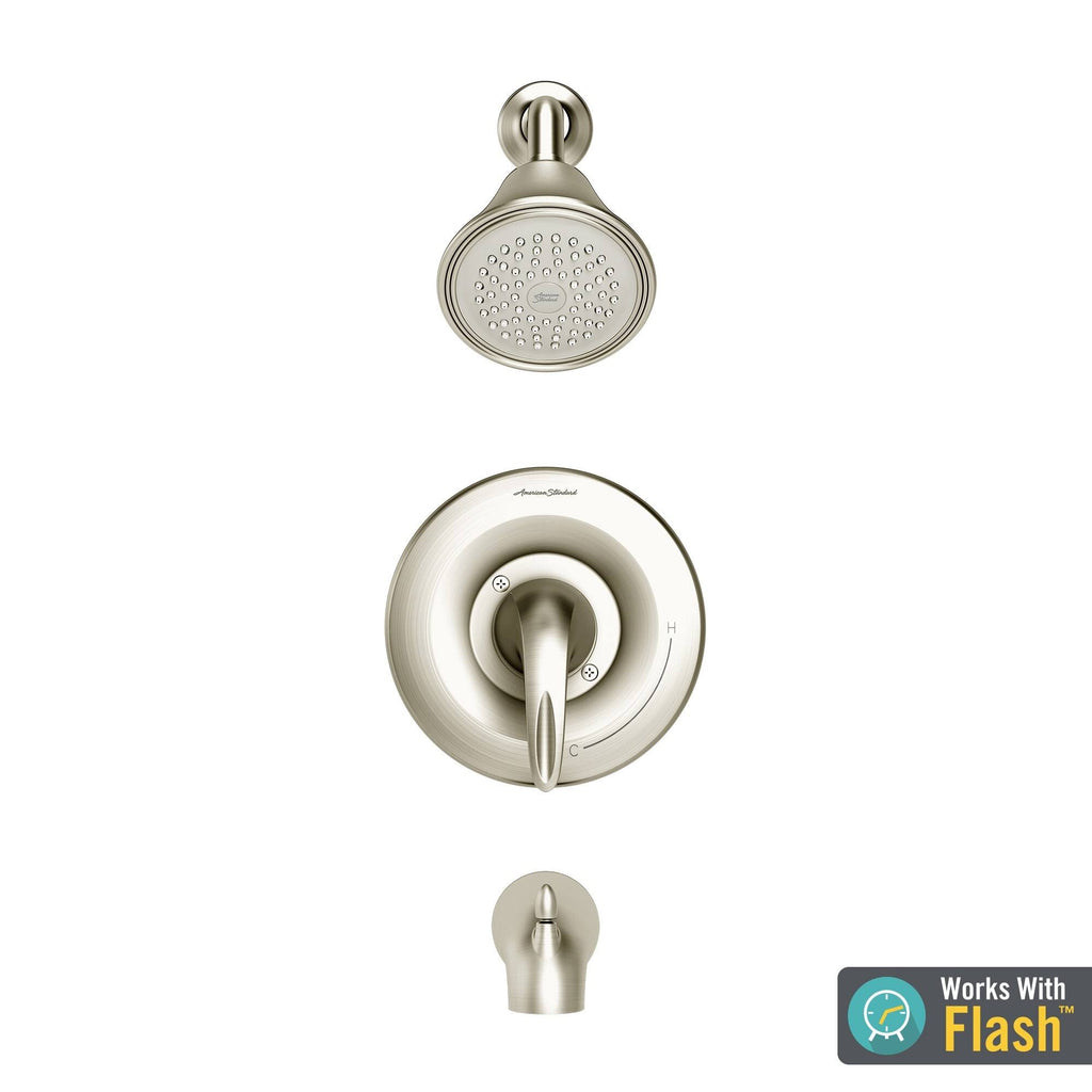 Brushed Nickel 3 Tub and Shower Faucet L22577