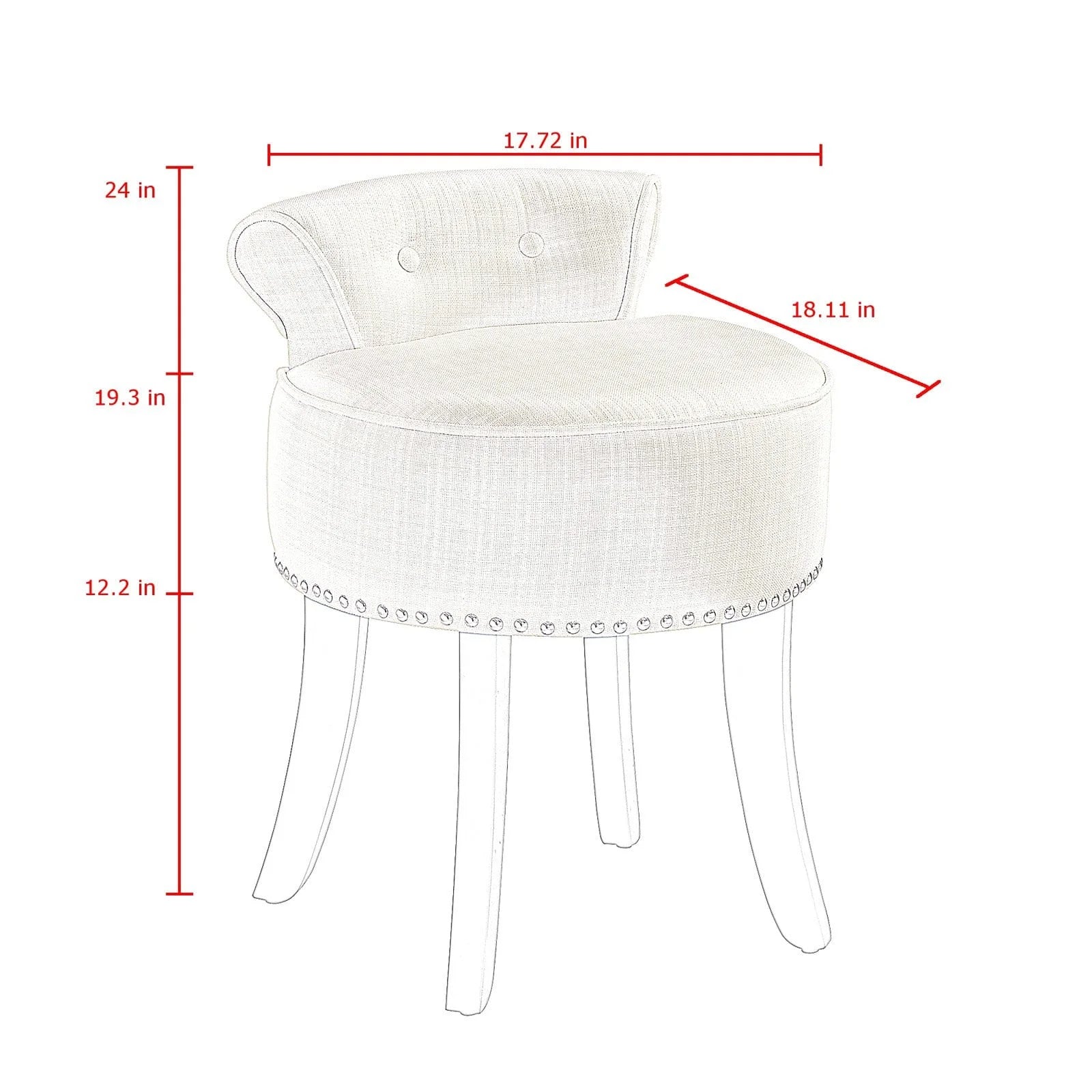 Velvet Vanity Stool M315565