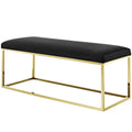 Gold Black Velvet Accent Chair Bench W286