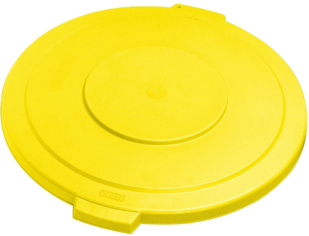 Yellow Polyethylene Round Lid, 24 Diameter x 2.13 Height, Pack of 2 D3833