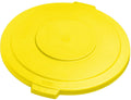 Yellow Polyethylene Round Lid, 24 Diameter x 2.13 Height, Pack of 2 D3833
