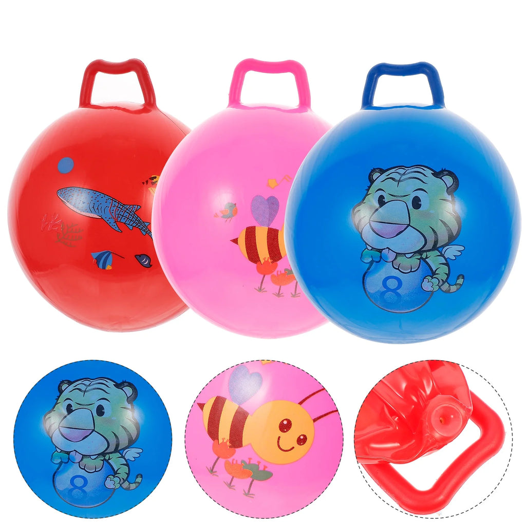 3Pcs Inflatable Hopper Balls with Handle F4248