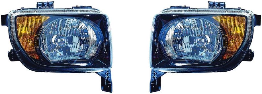 Headlight Assembly Pair for Honda Element 2007 2008 Black Bezel R8036