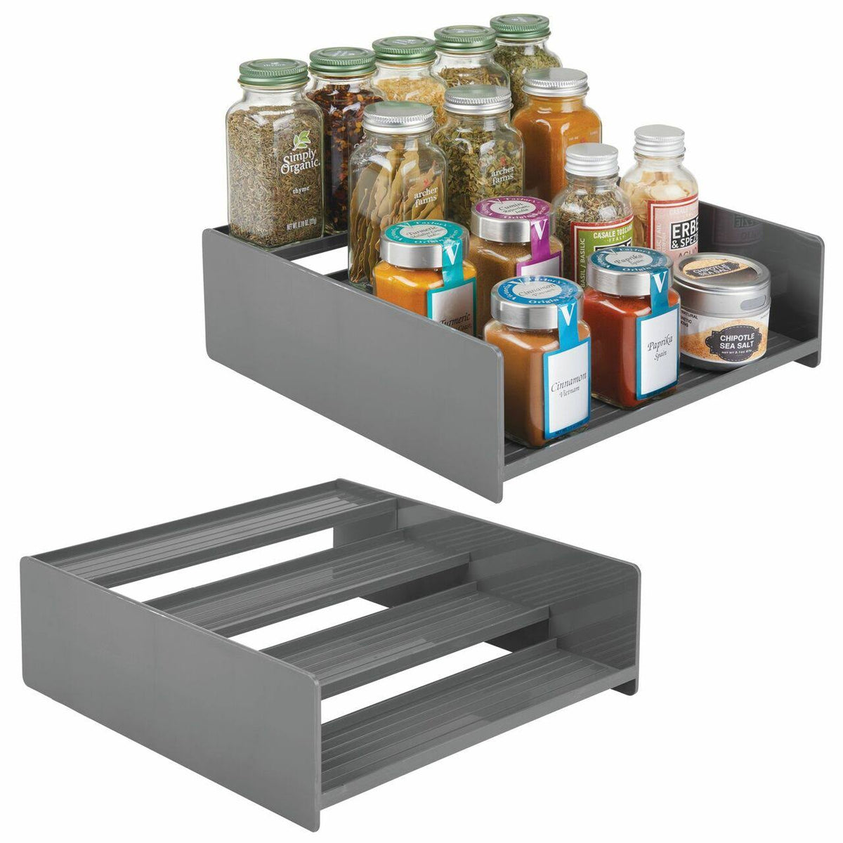 Plastic Spice Rack Caddy Kitchen Food Storage Rack D591687