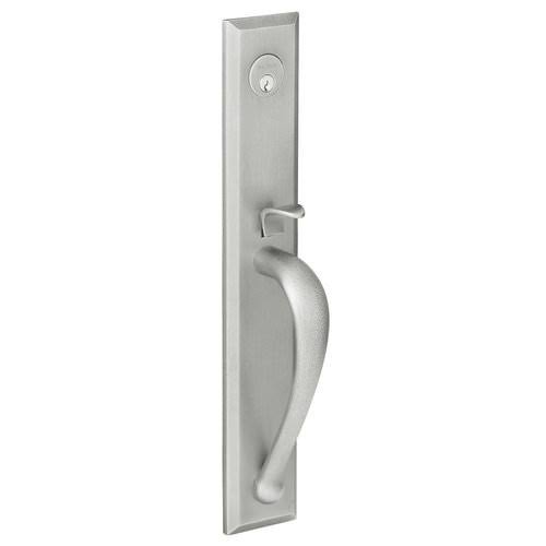 Satin Brass and Black Right Hand Single Cylinder Mortise Entry Handleset with Lever P1508