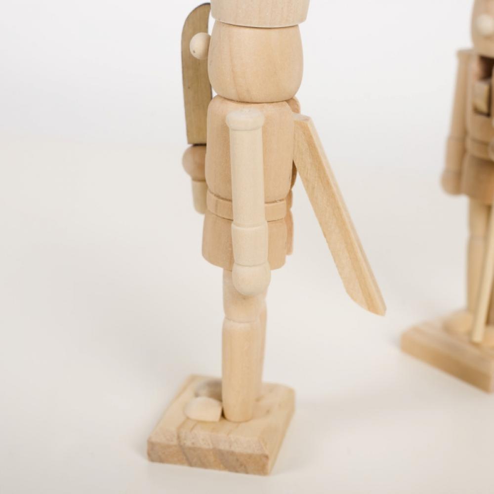 6Pcs Wooden Nutcracker Puppets DIY Blank Paint Toy Unpainted Doll G440
