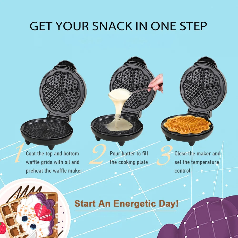 1000W Heart-Shaped Waffle Maker H860951