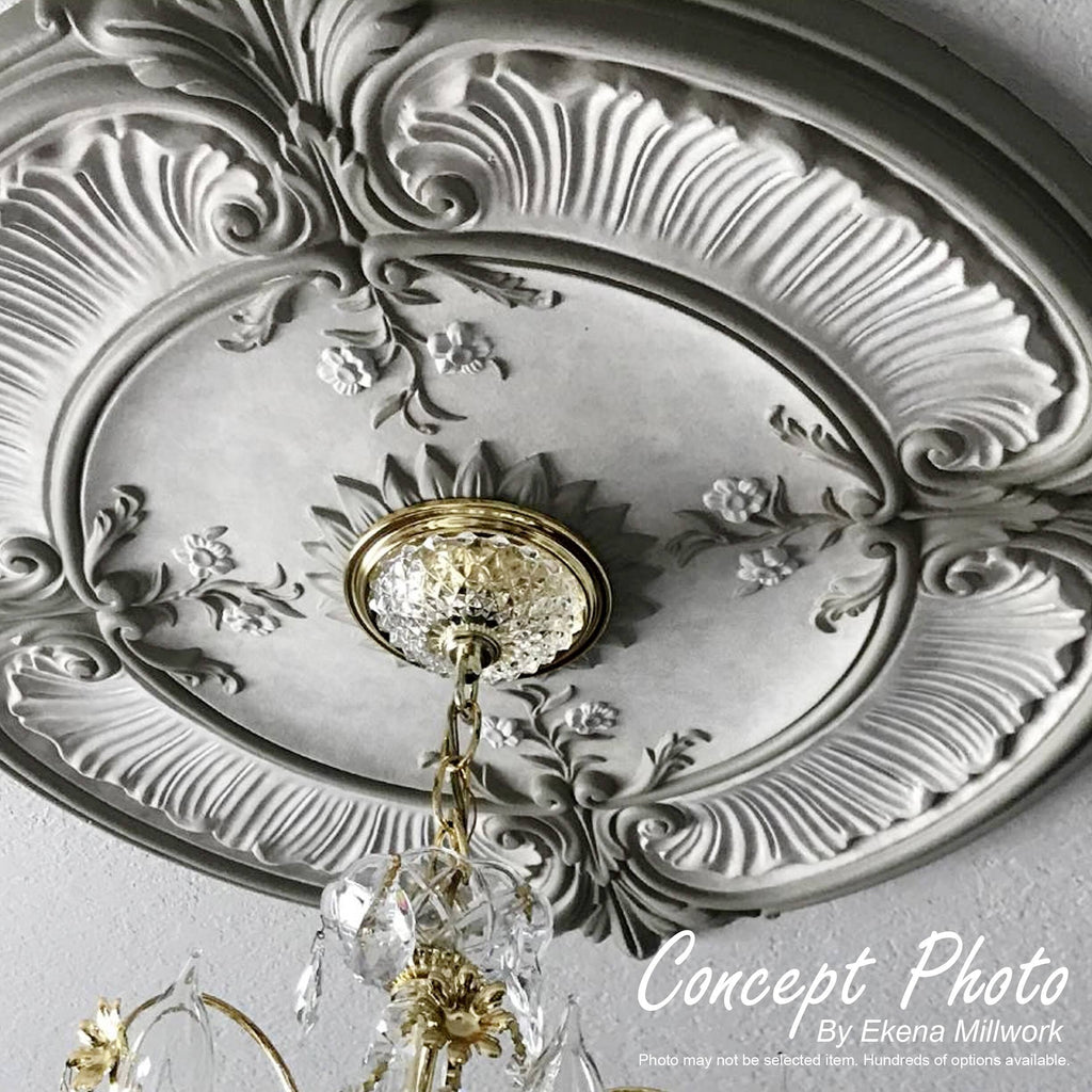 23 1/2x22OD x 3 1/4x22P Hand-Painted Ultra Pure White Ceiling Medallion G28648