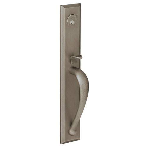 Satin Brass and Black Right Hand Single Cylinder Mortise Entry Handleset with Lever P1508