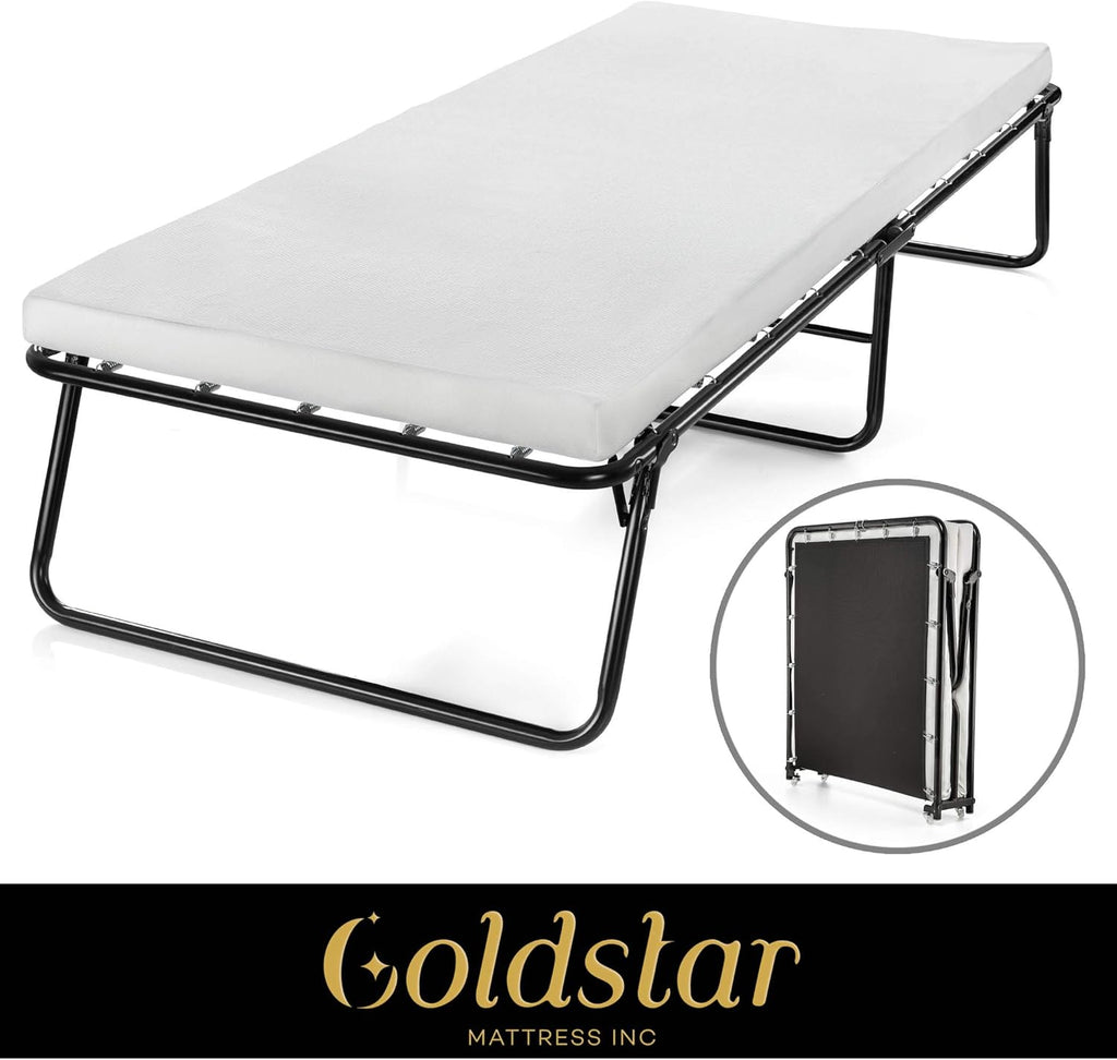 Large Rollaway Folding Guest Bed with 3-Inch Memory Foam Mattress M77286