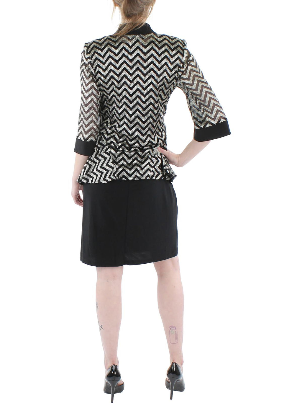 Metallic Chevron Two Piece Dress Q32918