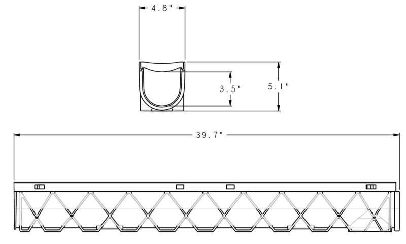 3-Pack Drainage Trench Channel Drain with Grate Z4123