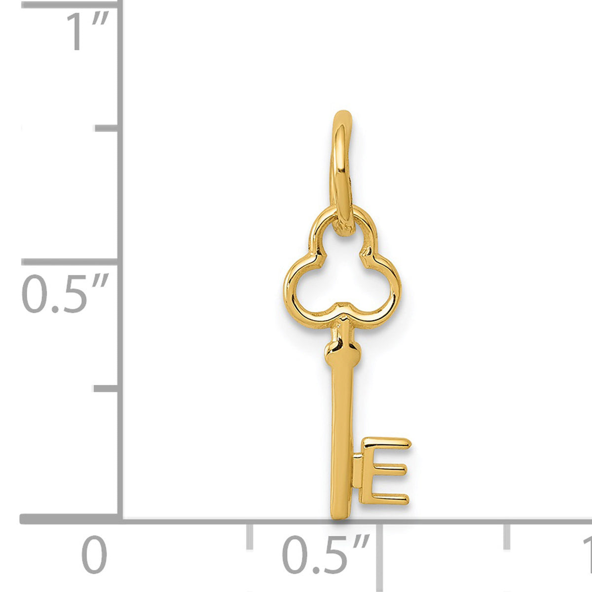 14K Yellow Gold Key Letter E Initial Pendant Charm With 10K Yellow Gold Rope Chain Necklace 18'' Y14943