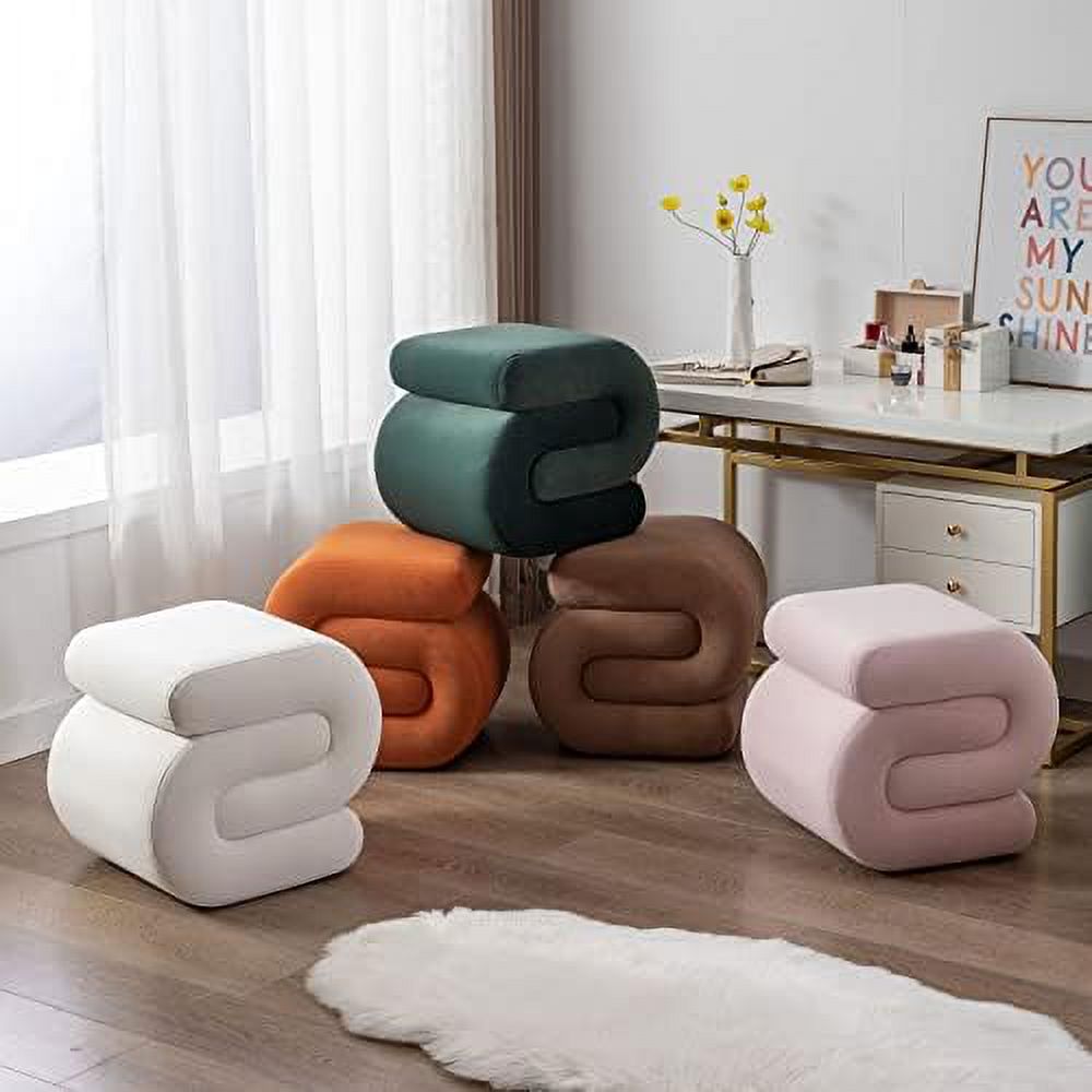 Coffee Velvet Vanity Stool D551459
