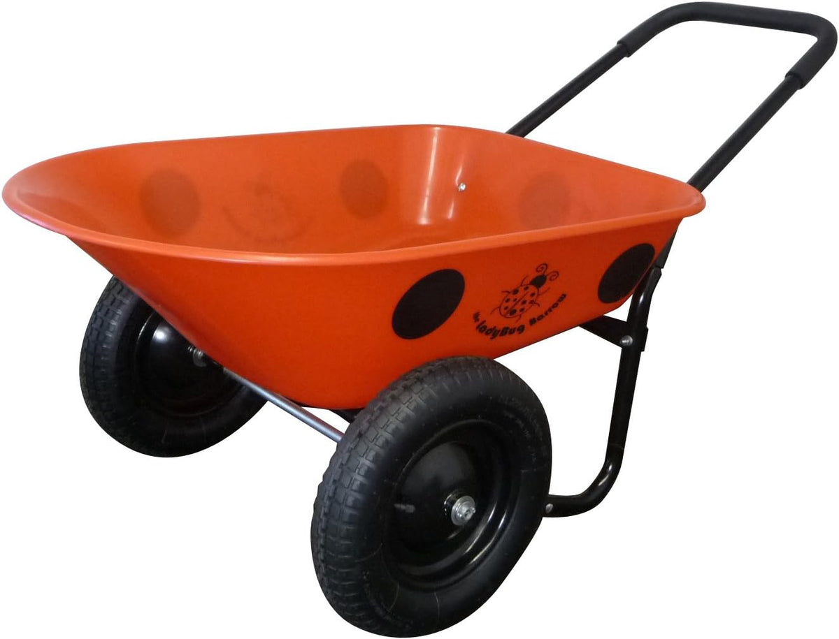Green Dual-Wheel Yard Cart Wheelbarrow C528
