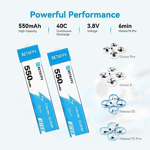 4pcs 550mAh 1S 3.8V Lipo Battery with BT2.0 Connector K93062