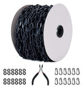 Yellow Plastic Safety Barrier Chain with 12 S-Hooks and 12 Carabiner Clips A802