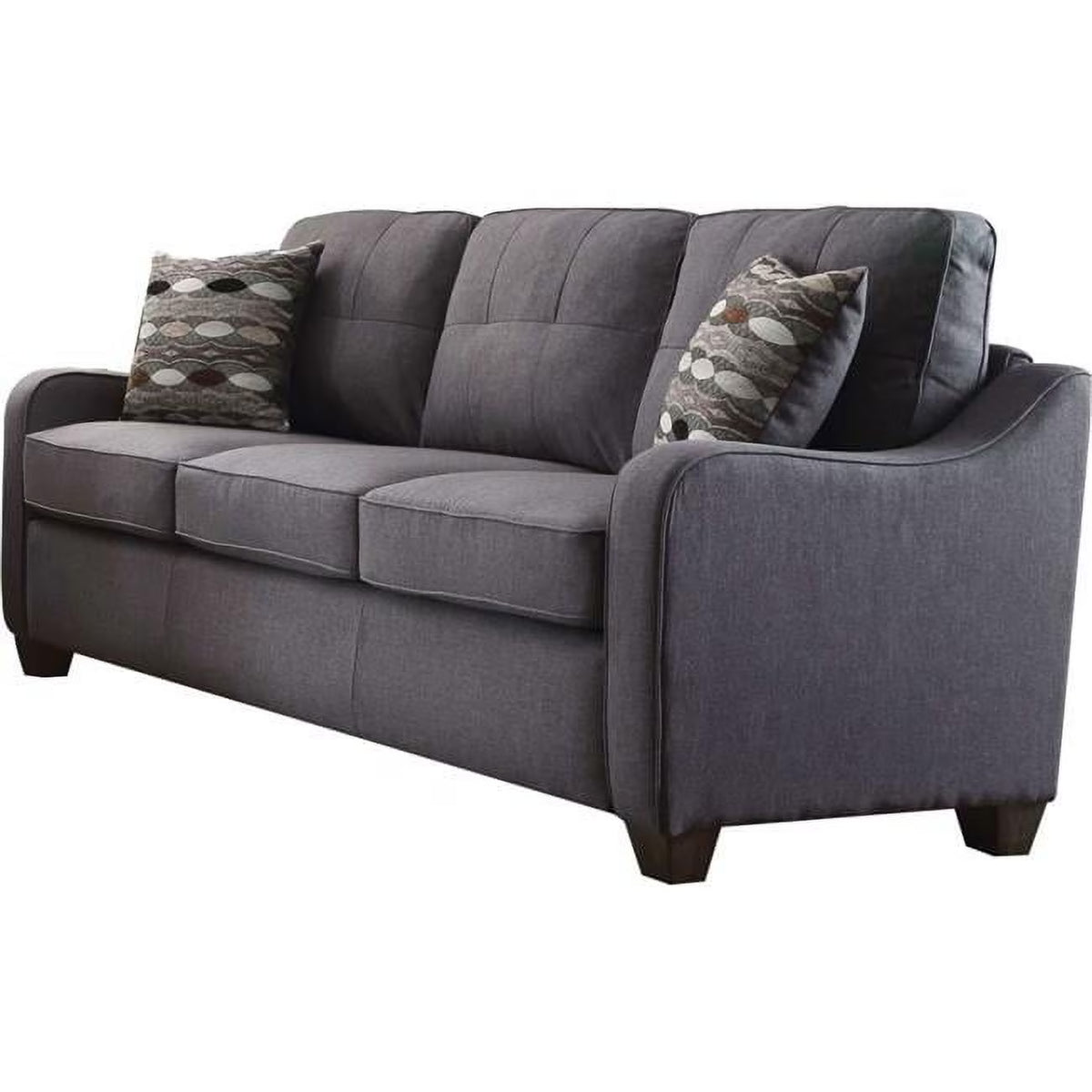 Gray Linen Sofa with 2 Pillows C8948