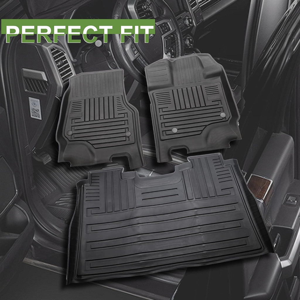 Black TPE All Weather Floor Mats, Full Set of Front and Rear D29729