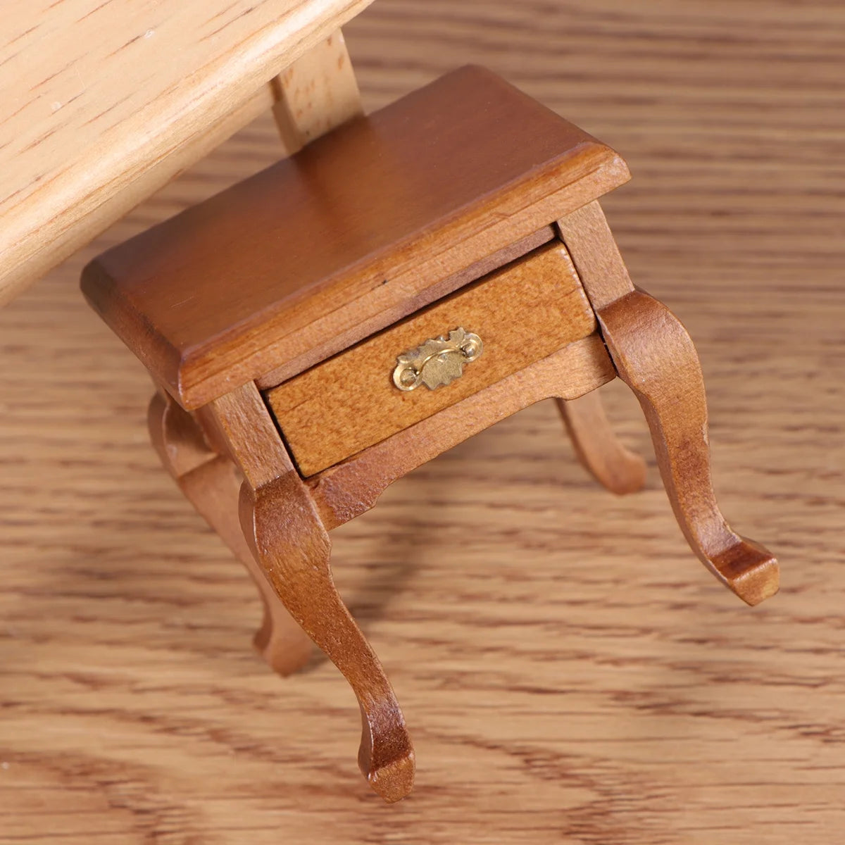 1:12 Walnut Colo Miniature Bedside Table Toy K15078