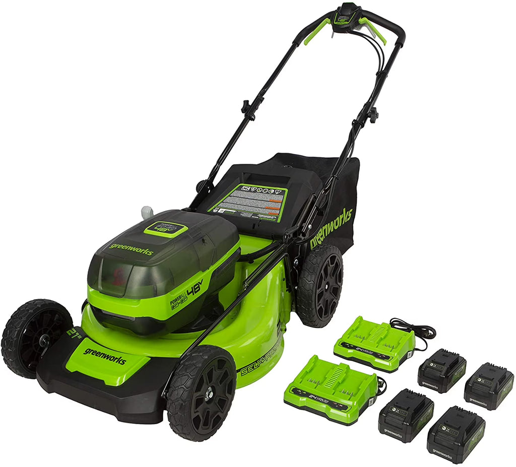 48V 21-inch Self-Propelled Lawn Mower with 4.0 Ah Batteries and Dual Port Chargers T737606