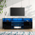 White LED TV Stand with Storage Shelves R53374
