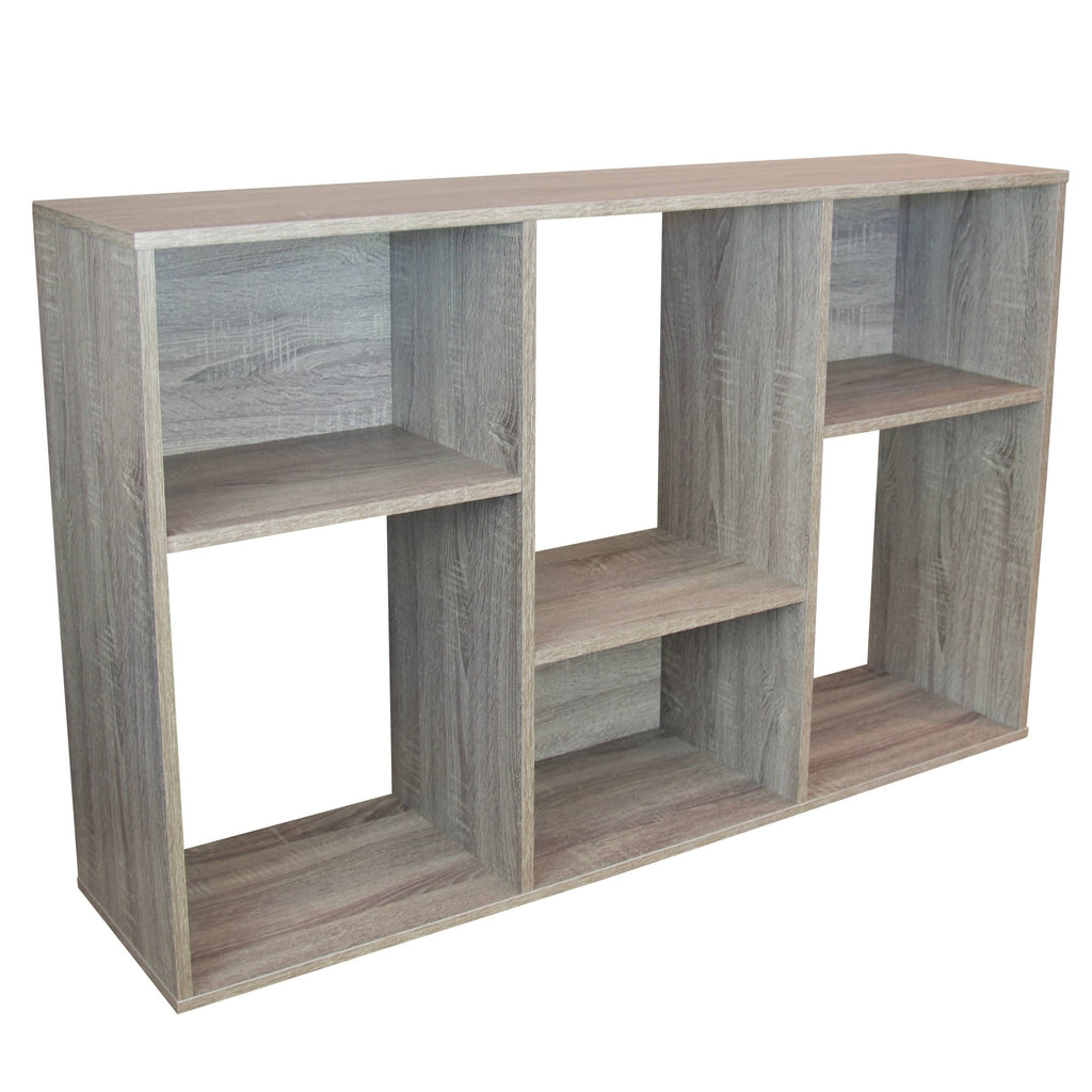 4 Tier Asymmetric Bookcase Console Driftwood K5661