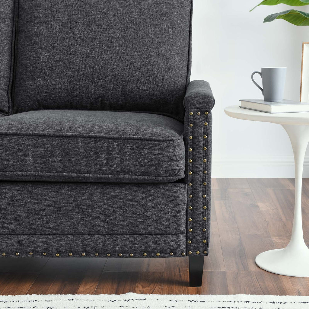 Dark Grey Fabric Loveseat Sofa D5800