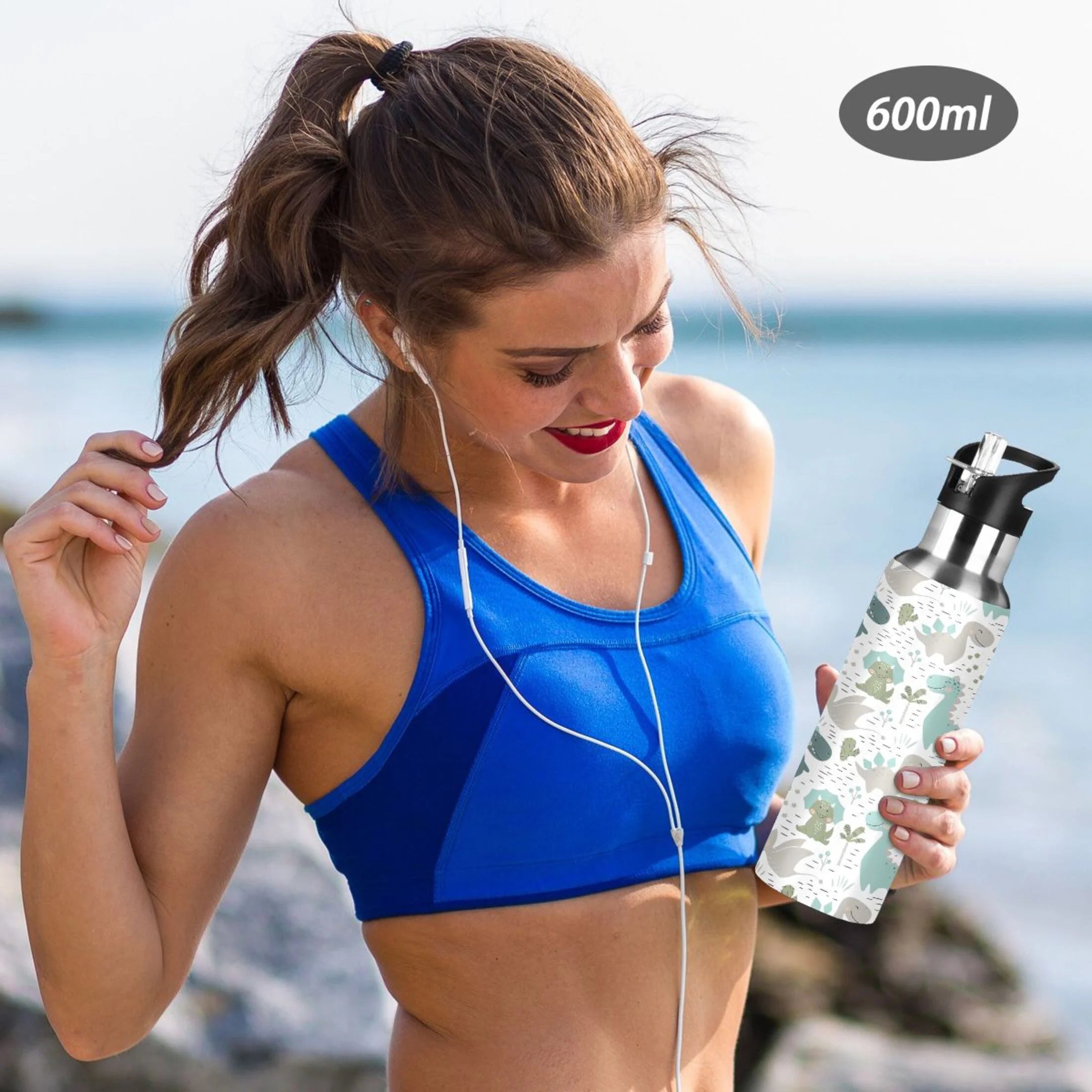 Stainless Steel Vacuum Insulated Water Bottle with Straw Lid 20 OZ N253578