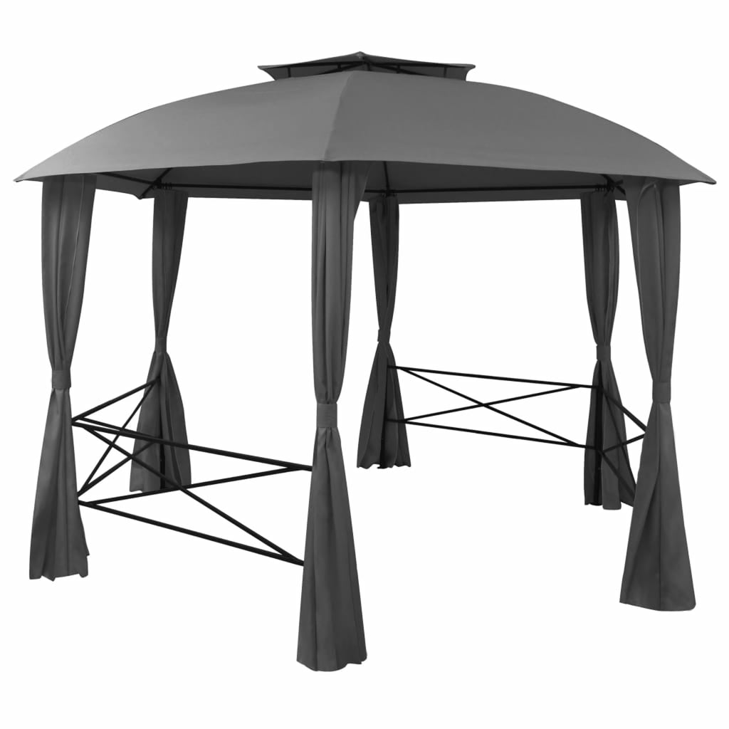 Hexagonal Garden Marquee Pavilion Tent with Curtains L3909