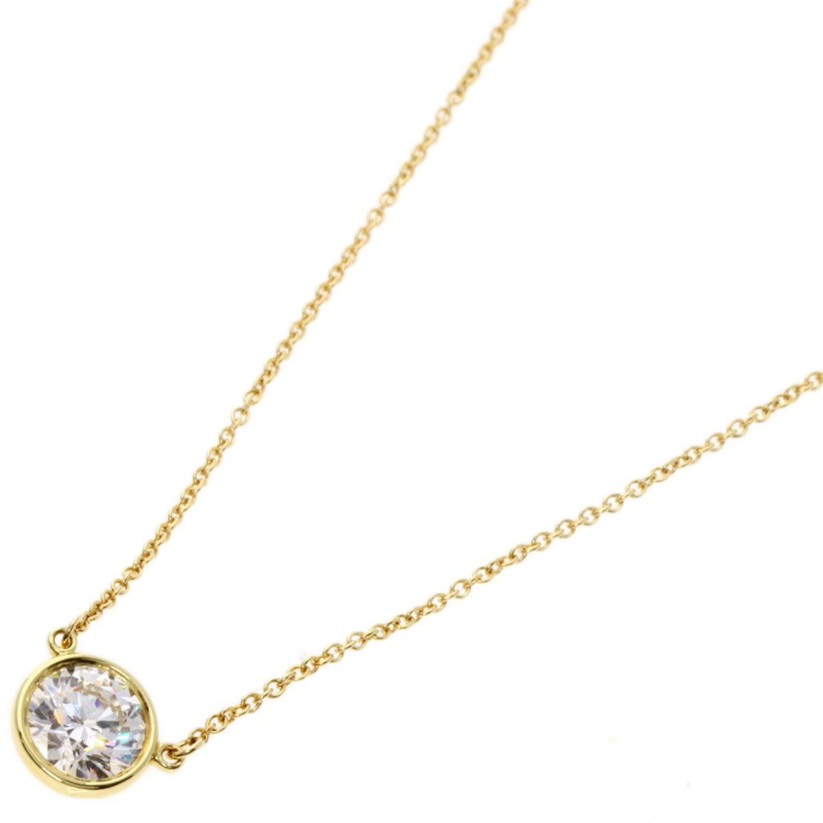 Tiffany Diamond Necklace K18 Yellow Gold S429456