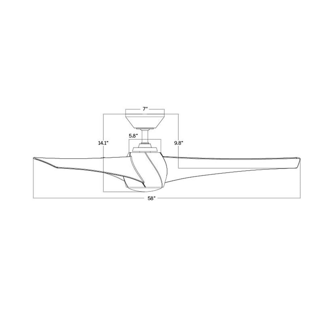 Twirl 58 inch 3-Blade Ceiling Fan O3974