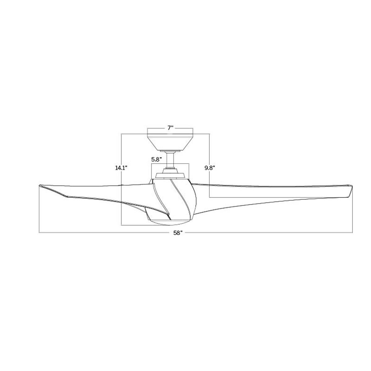 Twirl 58 inch 3-Blade Ceiling Fan O3974