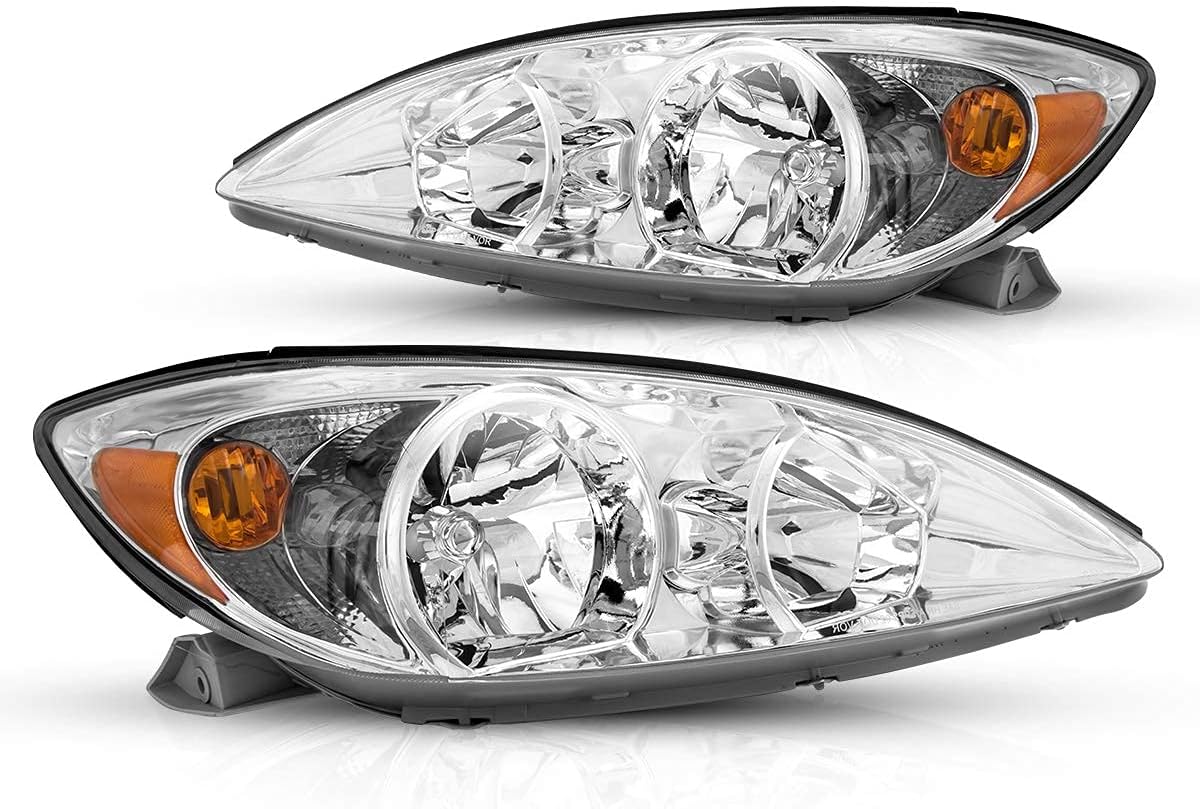 Replacement Headlight Assembly for 2002-2004 Camry Amber Reflector Clear Lens Driver & Passenger Side Z678