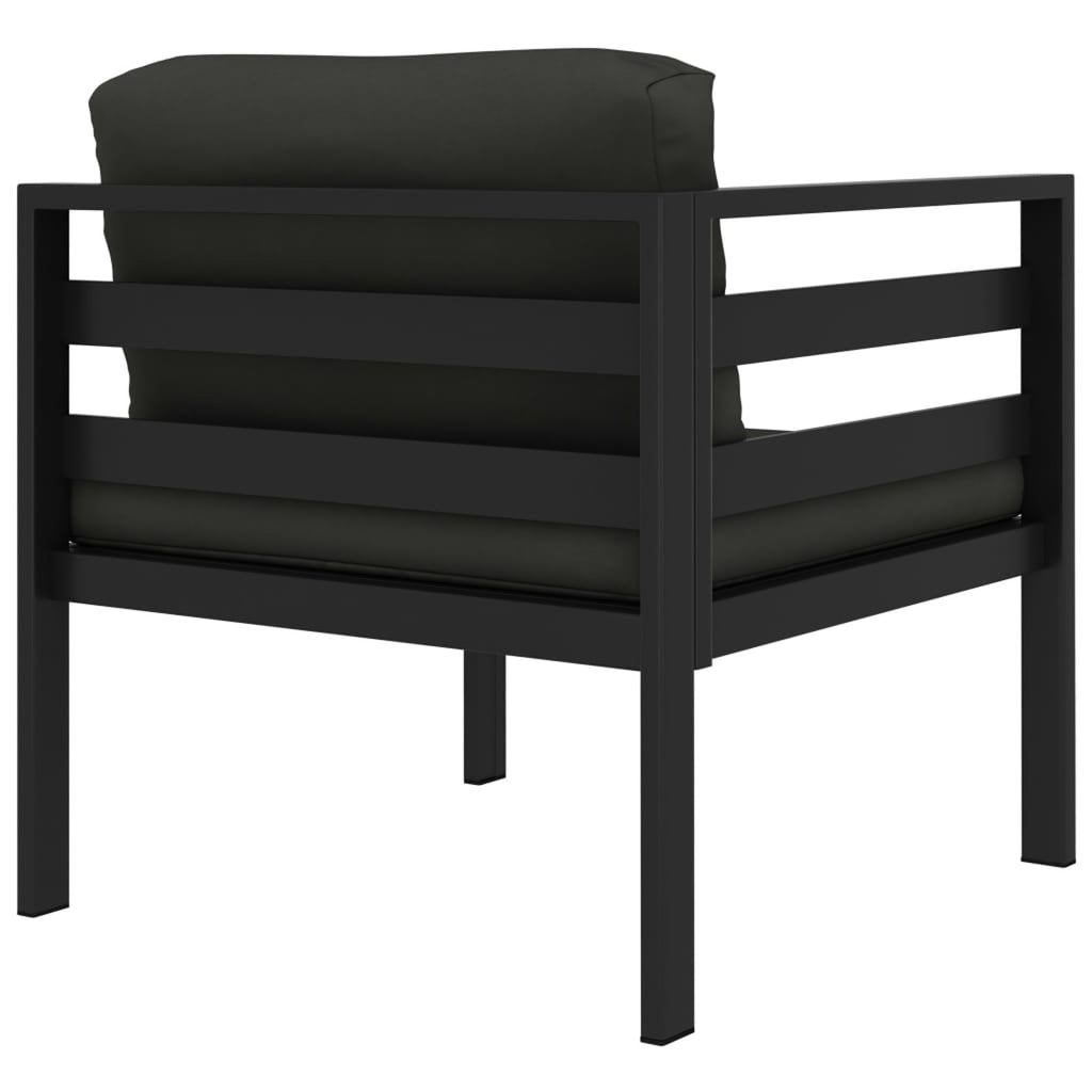 Anthracite Aluminum Sectional Corner Sofa with Cushions R512