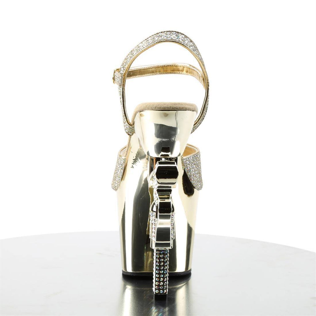 Pink Rhinestone Gun Heel Sandal I52744
