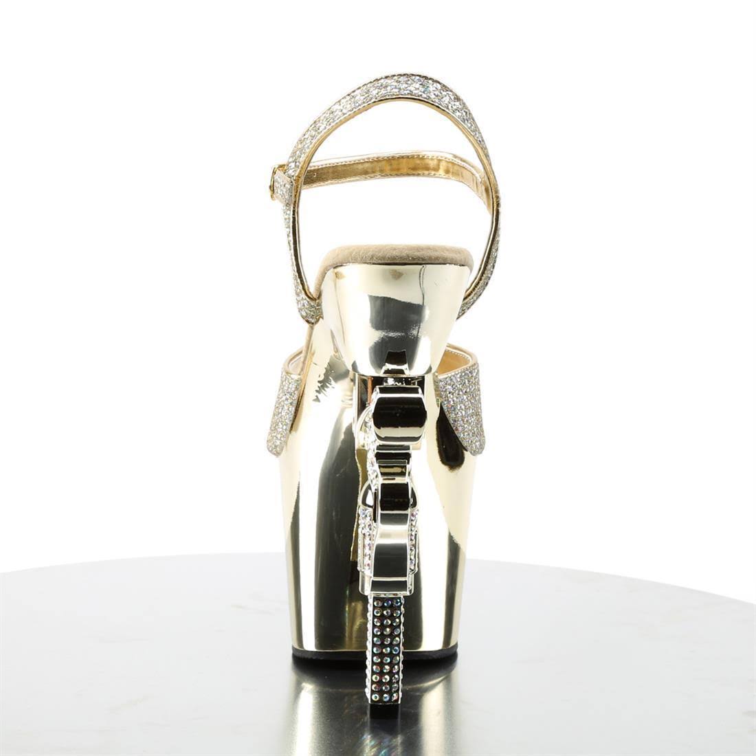 Pink Rhinestone Gun Heel Sandal I52744