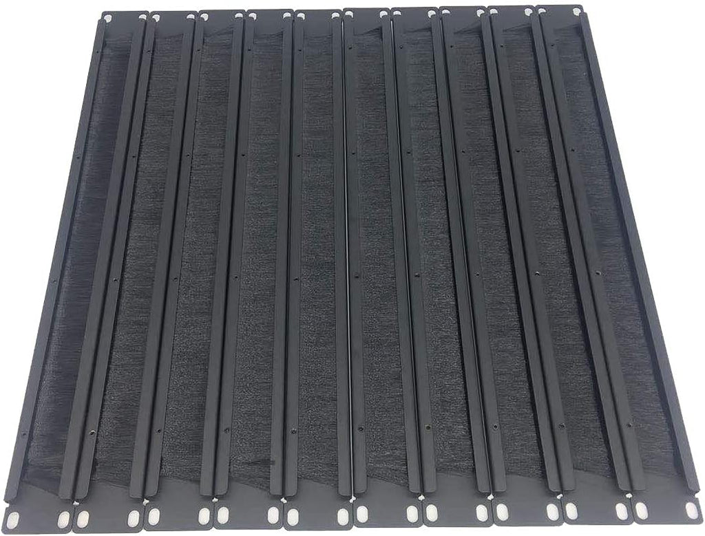 10 Pack 1U Horizontal Rack Mount Cable Management Panel with Cable Entry Brush for 19-Inch Rack Black Q6064