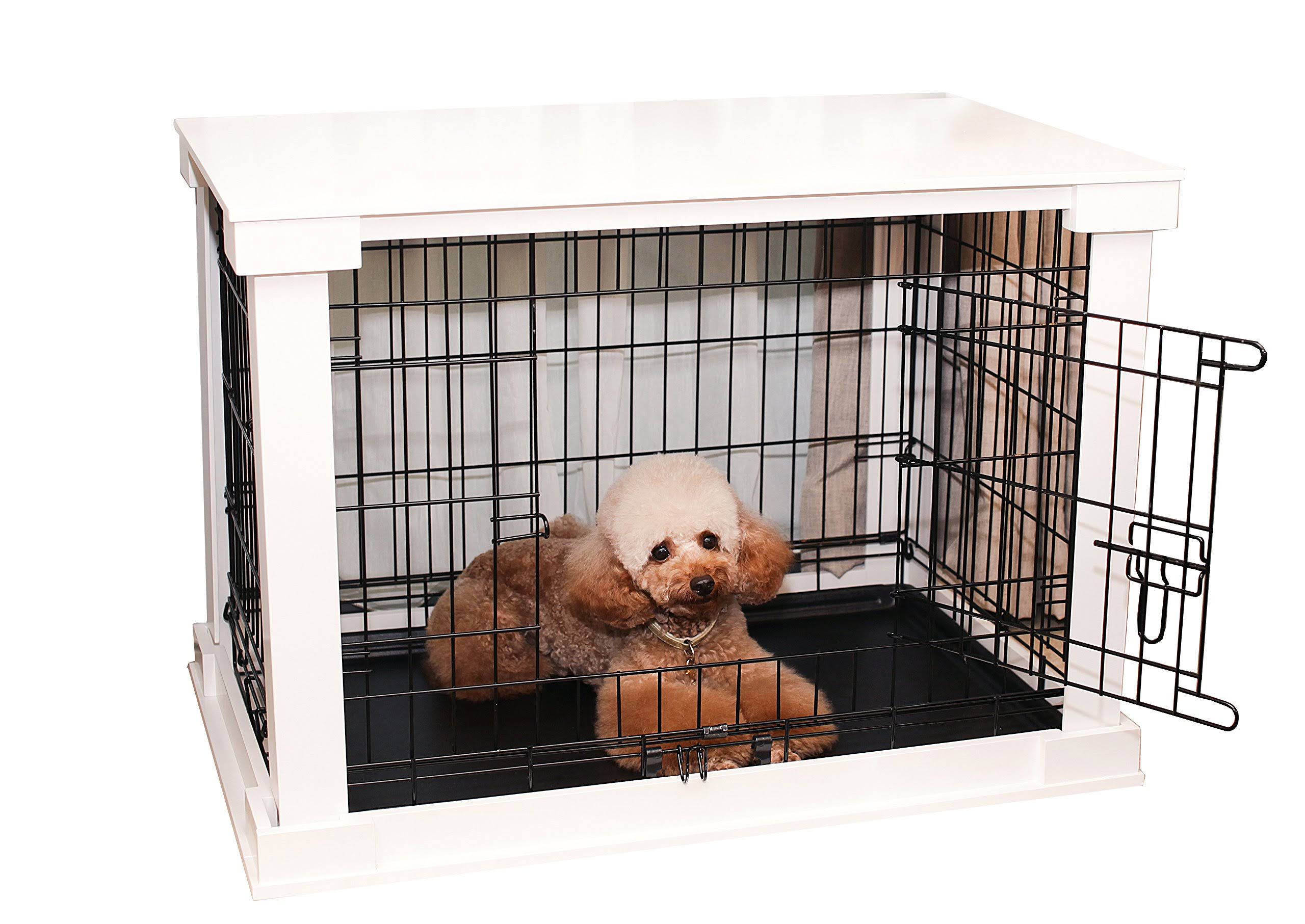 White Large Cage with Crate Cover I194186