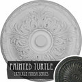 Hand-Painted Painted Turtle Crackle Ceiling Medallion E79599