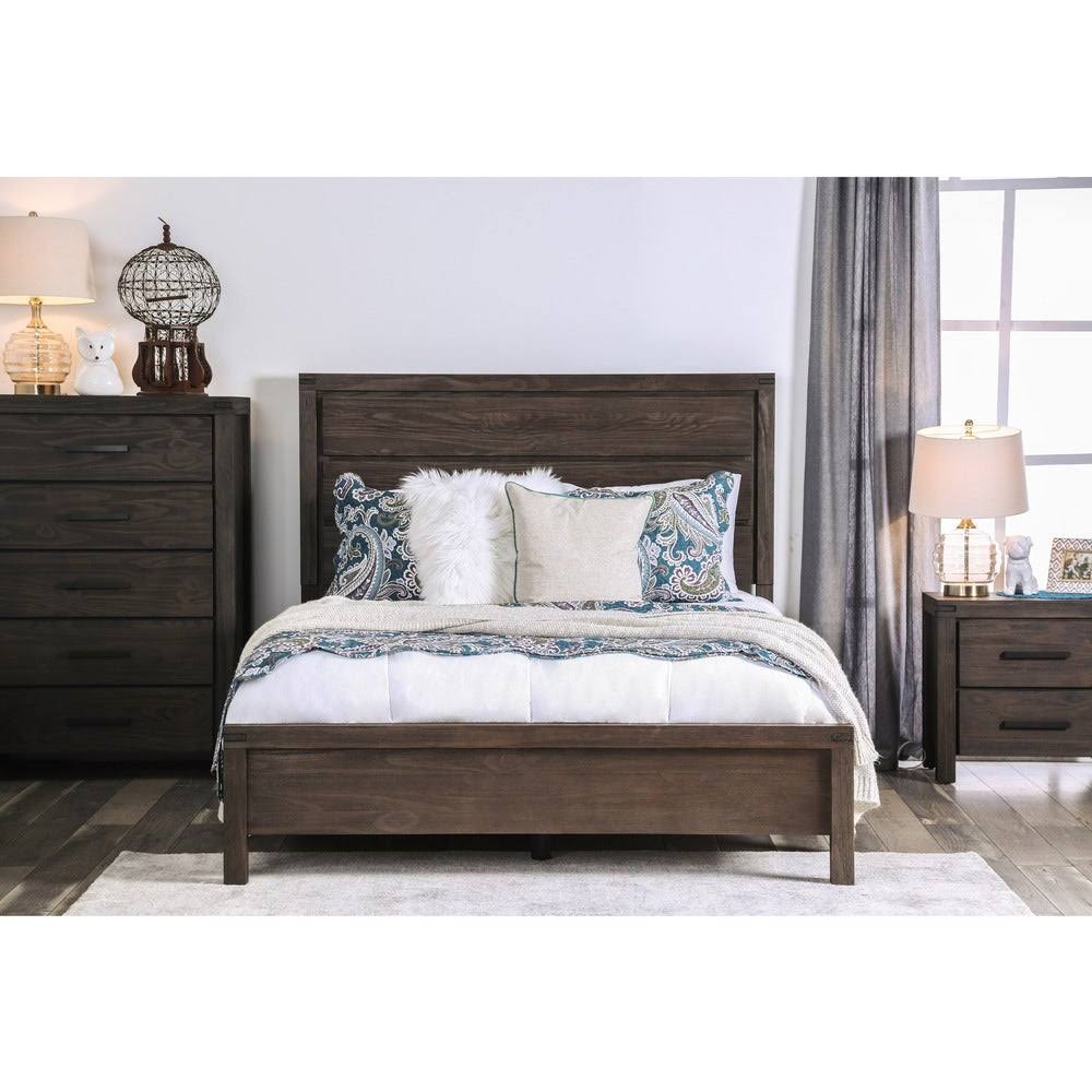 Dark Grey Panel Bed California King A9276