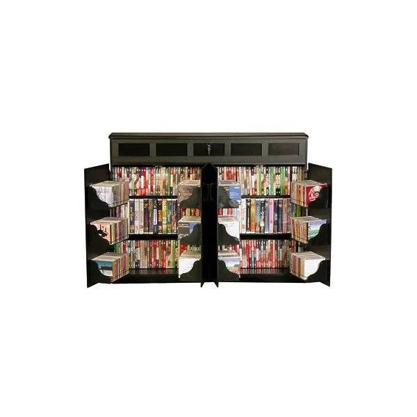 Top Load Media Cabinet Oak/Black V47010