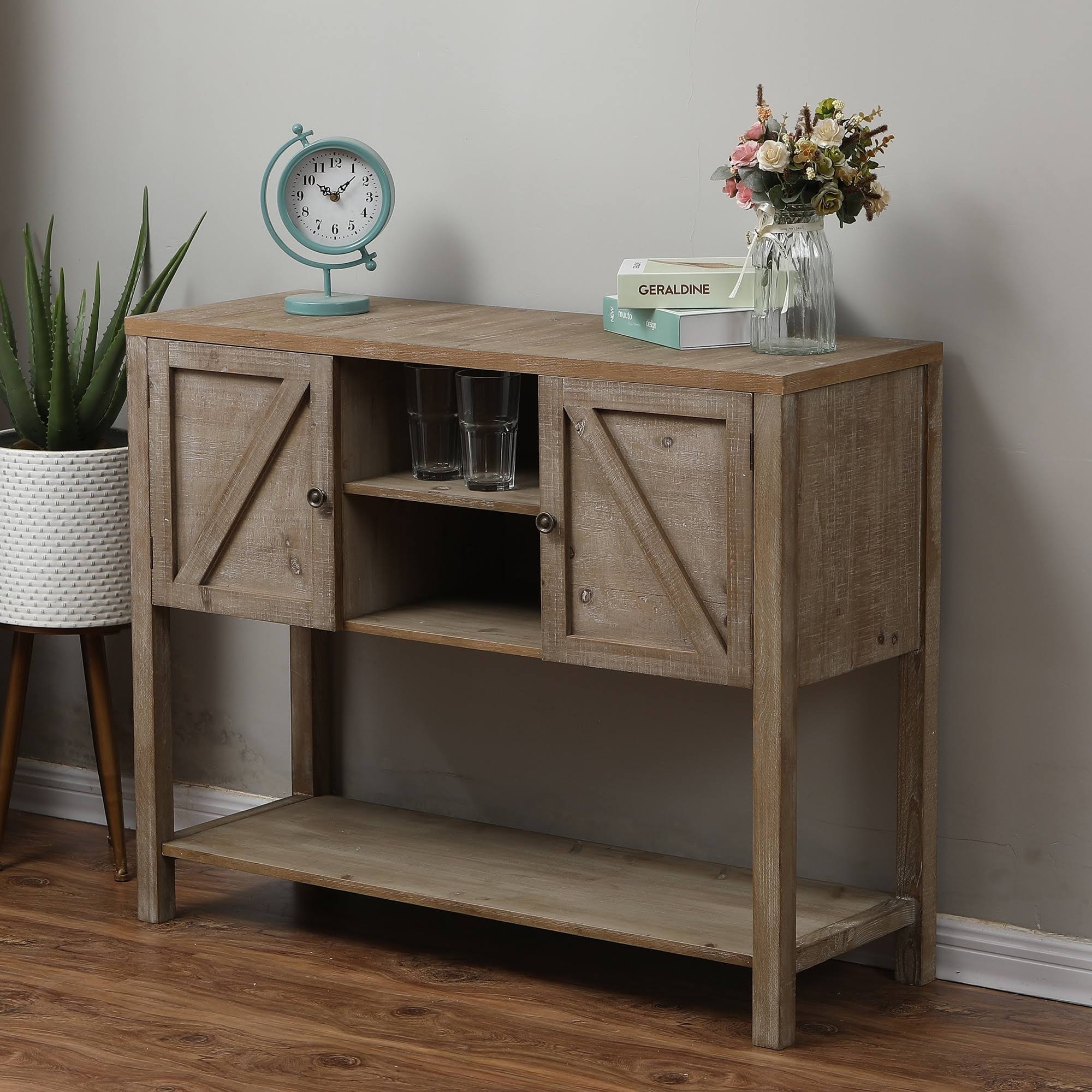 Wood Farmhouse Buffet Storage Cabinet X3587