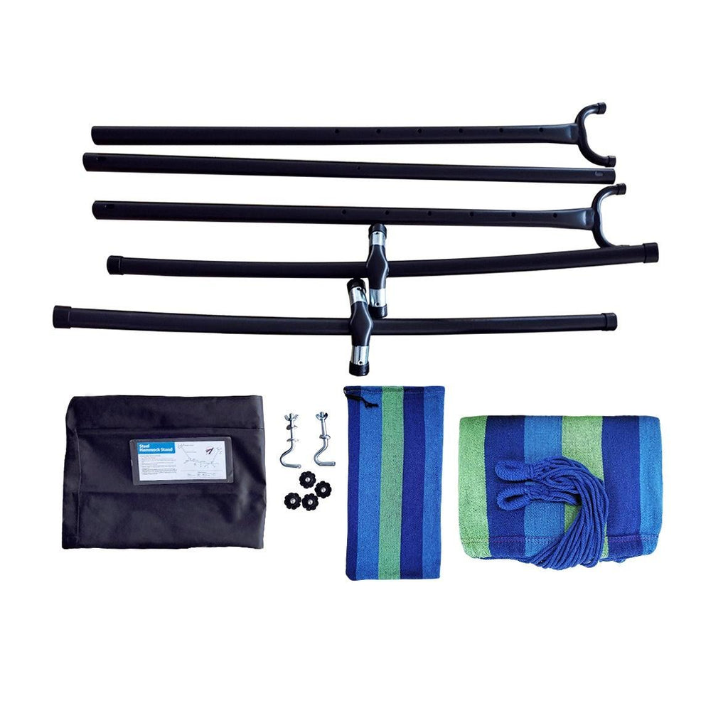 Red Double Hammock with Steel Stand and Carry Bag Z207916