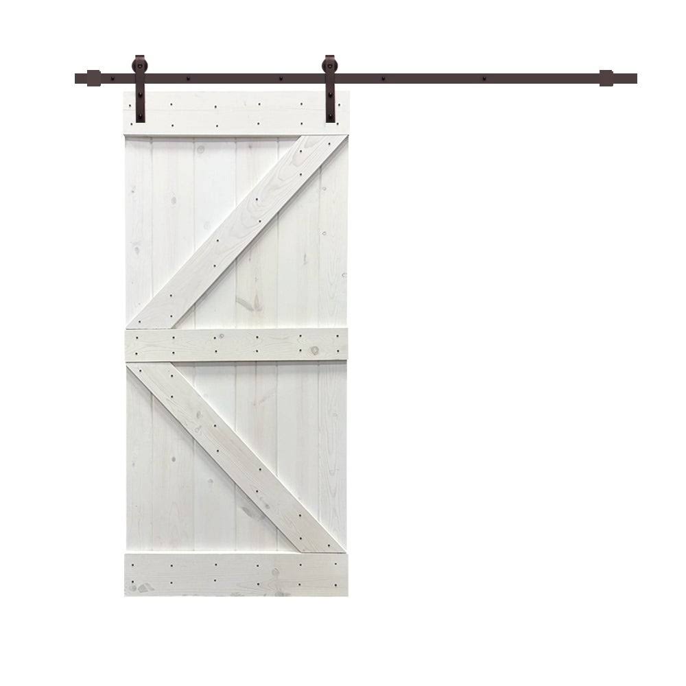Colonial Maple Stained Pine Wood Interior Sliding Barn Door with Hardware Kit T71253